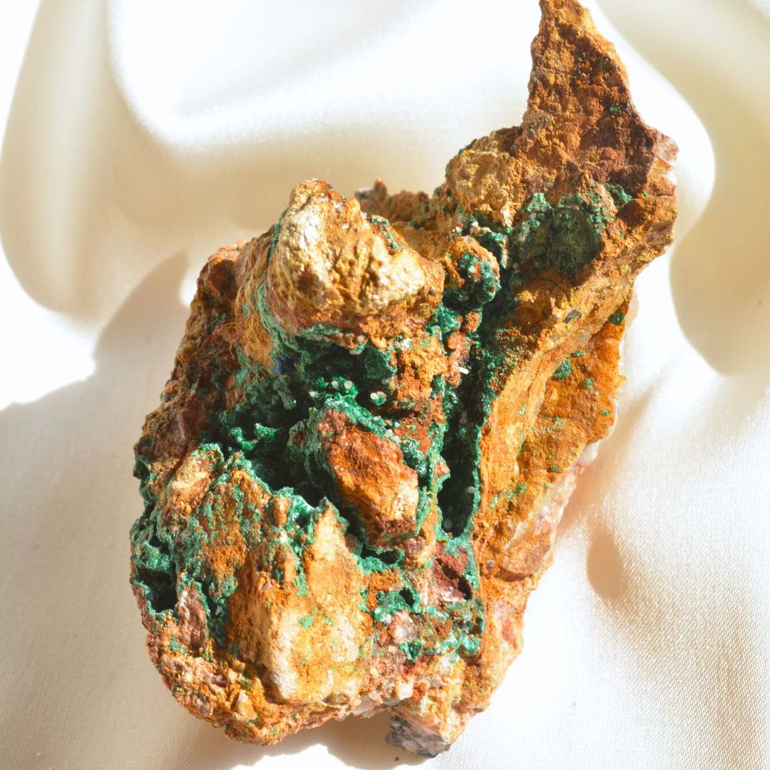 Malachite Specimen with Azurite (98g) from Morocco