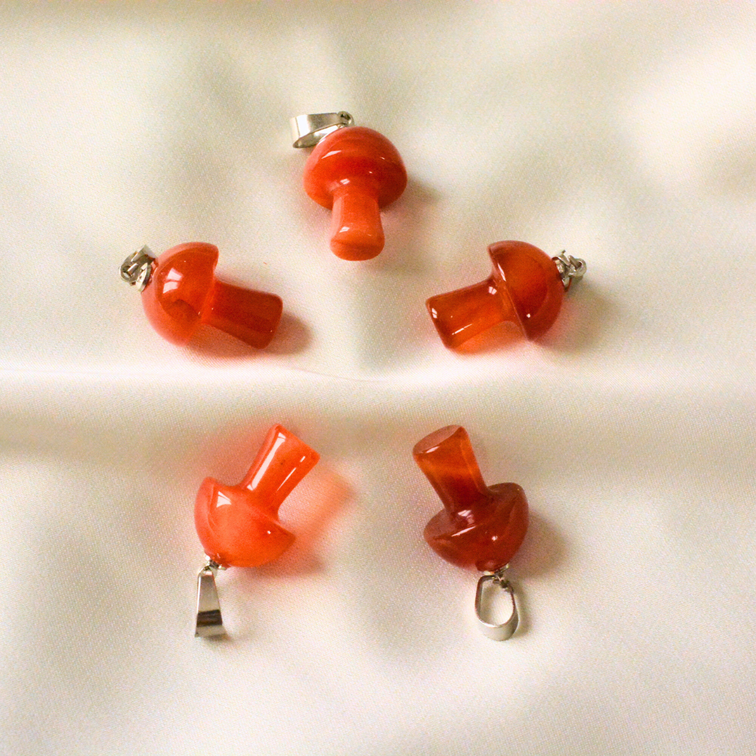 Carnelian Mushroom Pendant