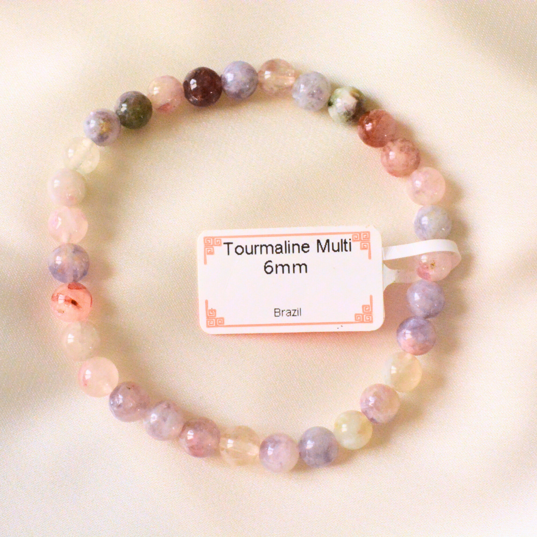 Elastic mineral bead bracelet (6mm)