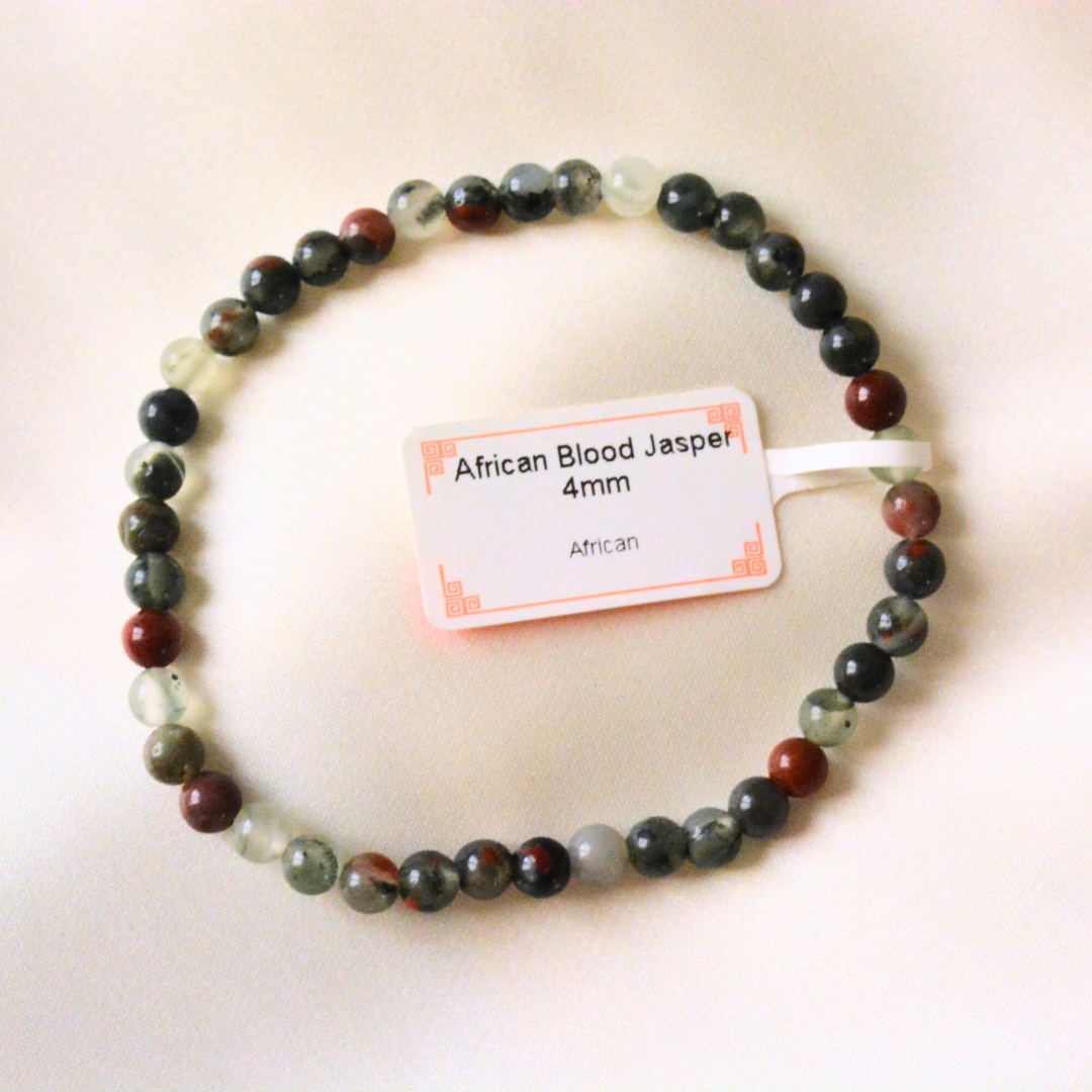 Elastic mineral bead bracelet (4mm)