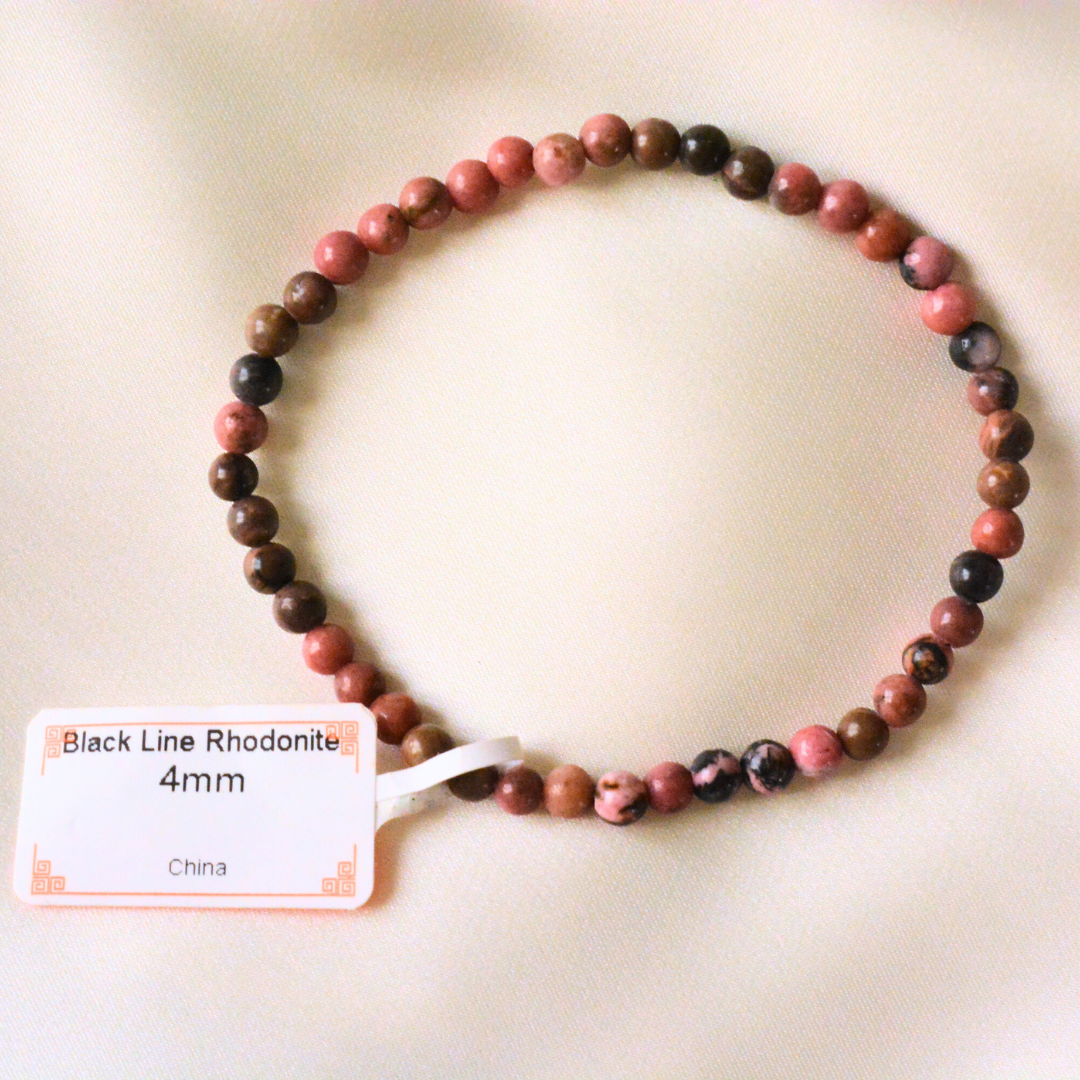 Elastic mineral bead bracelet (4mm)